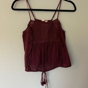 Cropped maroon tank